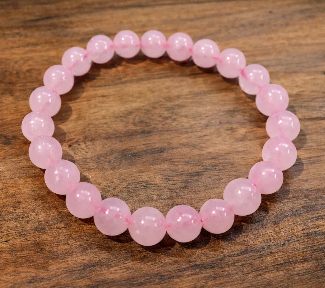Rose Quartz Bracelet  (Women - 8mm Beads)